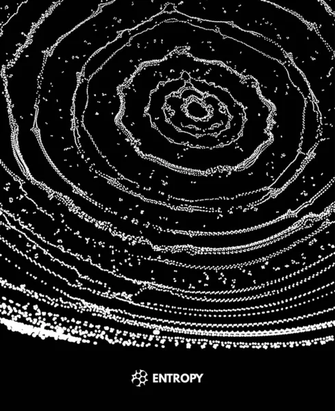 Järjestä dynaamisia hiukkasia. 3d futuristinen teknologia tyyli. Abstrakti tausta. Vektoriesimerkki . — vektorikuva