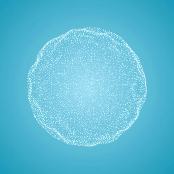 La Esfera Consta de Puntos. Conexiones digitales globales. Resumen de Globe Grid. Ilustración de Esfera Wireframe. Diseño abstracto de rejilla 3D. Una rejilla brillante. Estilo de tecnología 3D. Redes - Globe Design . — Vector de stock