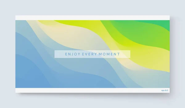 Enjoy every moment. Wave of ocean on the sandy beach. Nature background. Modern screen design for mobile app and web. Summer vector illustration. — Stock Vector