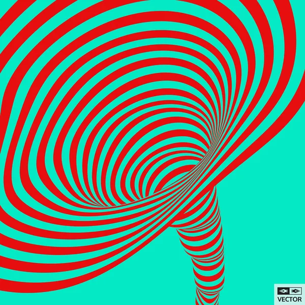 Túnel. Fondo geométrico 3D abstracto. Patrón con ilusión óptica. Ilustración vectorial . — Vector de stock