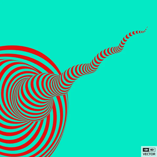 Túnel. Ilusión óptica. Fondo rayado abstracto. Ilustración vectorial 3D. — Vector de stock