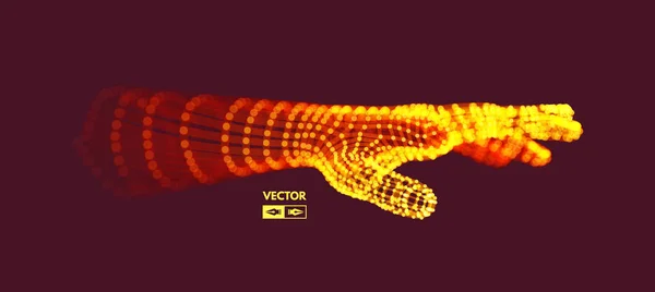 Brazo humano. Modelo de mano. Estructura de conexión. Concepto de tecnología futura. Ilustración vectorial 3D . — Vector de stock