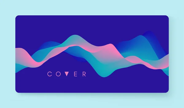 Modelo de design de capa de álbum. Fundo abstrato com gradiente de cor. Onda sonora em movimento. Aplicável para cartazes, folhetos, banners, brochuras, planejadores ou cadernos. Ilustração vetorial . —  Vetores de Stock