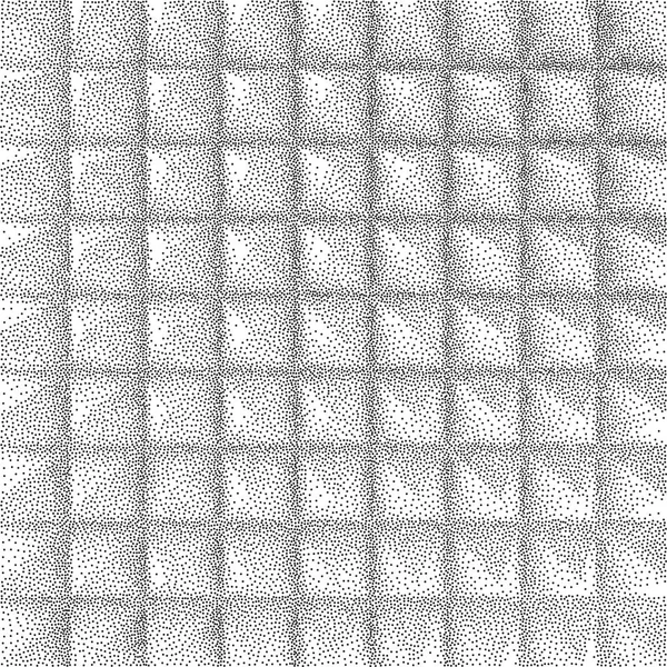 Astratto sfondo geometrico 3d. Design granuloso in bianco e nero. Motivo puntinismo. Effetto Stippling. Illustrazione vettoriale . — Vettoriale Stock