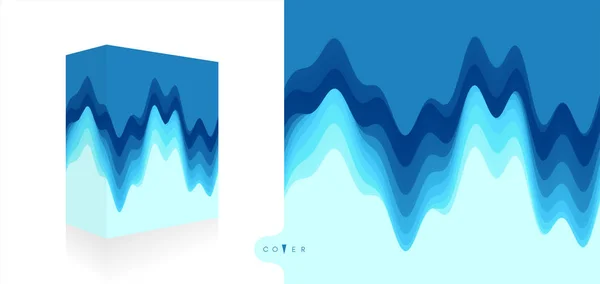 Caja de embalaje realista. Embalaje. Fondo abstracto con efecto dinámico. 3d vector Ilustración para el software . — Vector de stock