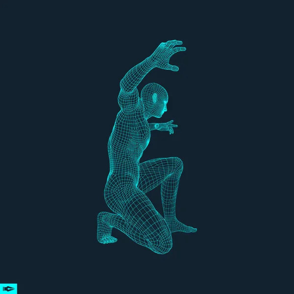 3D μοντέλο του ανθρώπου. Στοιχείο σχεδίασης. Απεικόνιση διανυσματικών φορέων. — Διανυσματικό Αρχείο