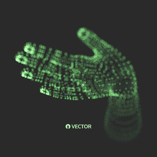 Emberi kar-kéz-modellje. Kapcsolat-felépítés. Jövőbeni technológia koncepció. 3D vektoros illusztráció. — Stock Vector