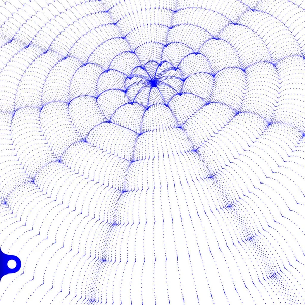 波及効果を持つ3D波状の背景。設計用のグリッド サーフェス。ベクトルイラスト. — ストックベクタ