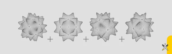 Bol met verbonden lijnen en stippen. Abstract moleculair raster. Crystal. 3D vector illustratie voor chemie, biologie, geneeskunde of andere wetenschappen. — Stockvector