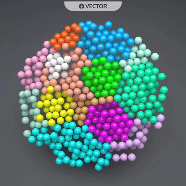 Sphère. Structure abstraite avec particules. Style technologique. Illustration vectorielle . — Image vectorielle