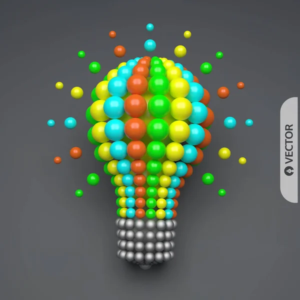 Lightbulb. Idea concept. 3d vector illustration. Can be used for business presentation. — Stock Vector