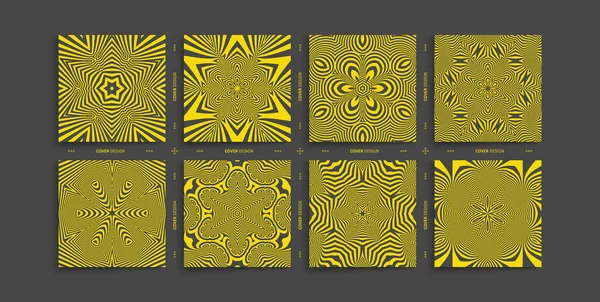 Abstrakte gestreifte Hintergrund. Muster mit optischer Täuschung. einzigartiges Kaleidoskop-Design. Vektorillustration. — Stockvektor