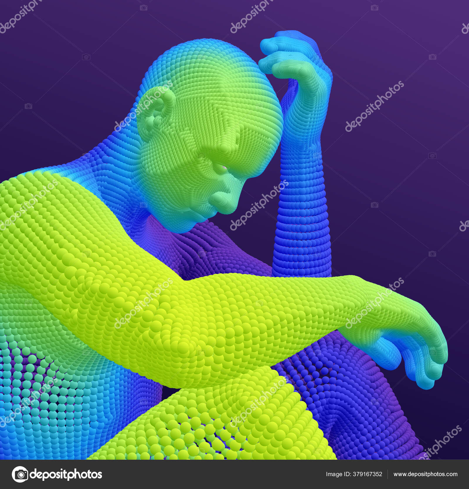 男は考えている 人工知能の概念 デジタル技術の背景 ベクターイラスト ストックベクター C Studiom1