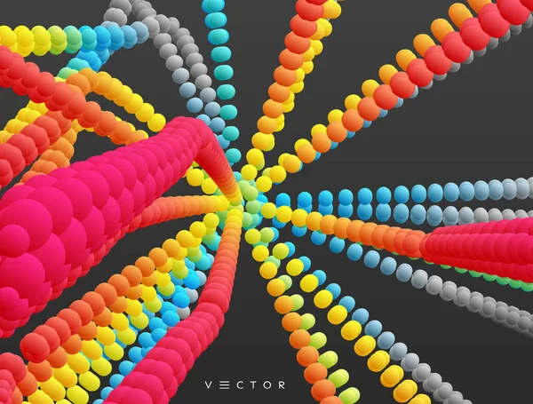 Verbindungsstruktur Mit Dynamischen Teilchen Abstrakter Hintergrund Vektorillustration — Stockvektor