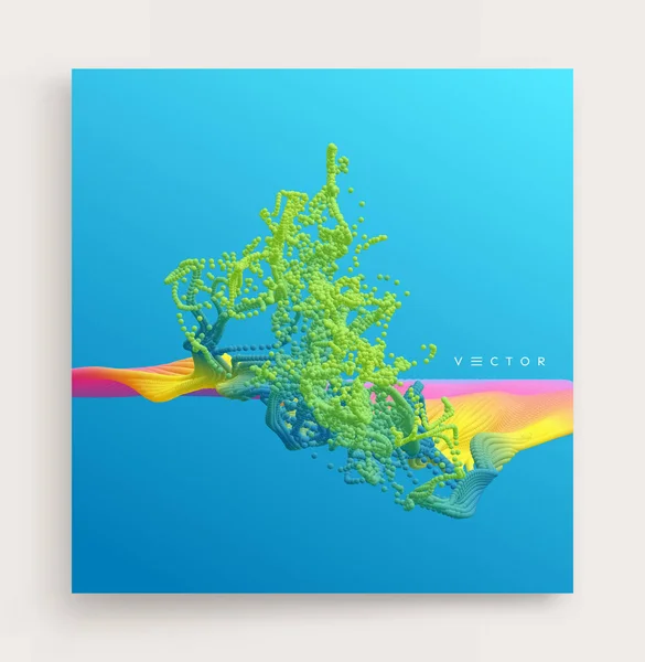 水のスプラッシュ模倣 抽象的な背景 3Dベクトル図 — ストックベクタ