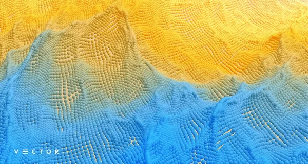 嵐の波のパターン 動的粒子を用いた抽象的背景 テクスチャ 3Dベクトルイラスト — ストックベクタ