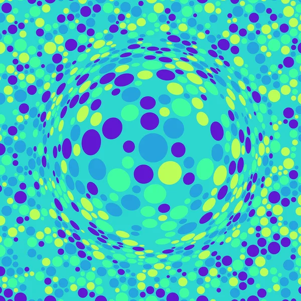 有凸状半球的背景 光学错觉的体积组成 在空旷的空间里有混乱的圆圈 三维动态矢量插图 用于封面 传单或演示文稿 — 图库矢量图片