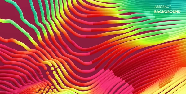 粒子流 トレンディなグラデーションの抽象的な背景 マーケティング プレゼンテーションのための3Dベクトルイラスト — ストックベクタ