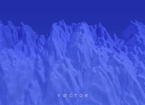 山の風景です 山岳地帯だ 抽象的な背景 3Dベクトル図 — ストックベクタ