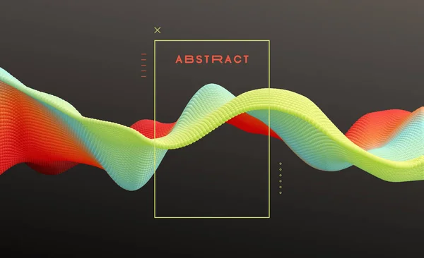 3D波状の背景 動的放出粒子と配列します 多くの球体から形成された波 抽象ベクトル図 デザインテンプレート 近代的なパターン — ストックベクタ