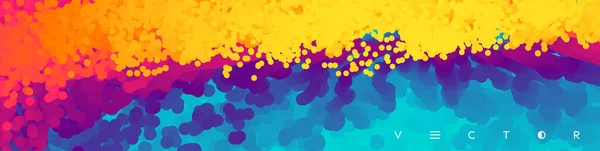 Achtergrond Met Kleurrijke Vlekken Sprays Regenboog Verf Plons Banner Gemaakt — Stockvector