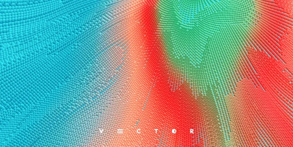 液体塗料の抽象化 アートデザイン 動的粒子のテクスチャ 3Dベクトルイラスト — ストックベクタ