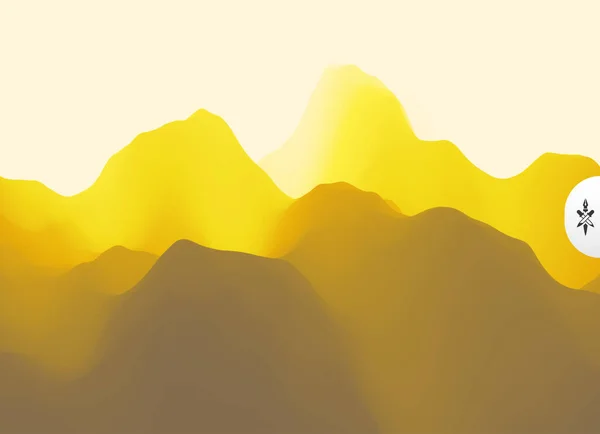 Пейзаж Горами Захід Сонця Гірська Місцевість Абстрактний Фон Векторні Ілюстрації — стоковий вектор