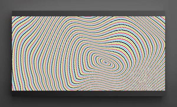 要約円形の縞模様の背景 光の錯覚を持つパターン 3D幾何学ベクトル図 — ストックベクタ