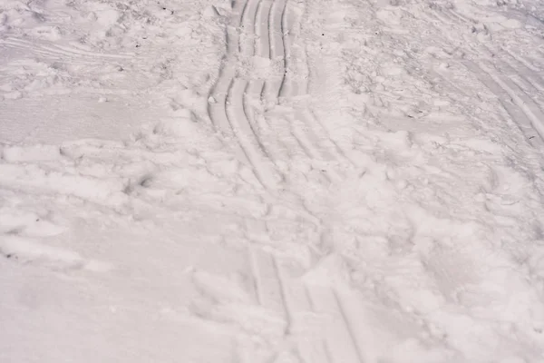 Rodelbahn Schneebedeckten Hang Des Berges Winterliches Schneetreiben — Stockfoto