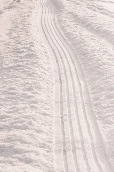 Sendero Trineos Ladera Nevada Montaña Invierno Nevado Frío Tiempo —  Fotos de Stock