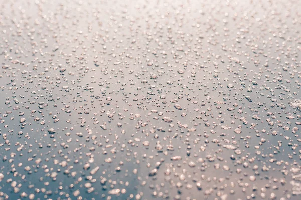 Gotas Agua Congelada Coche Superficie Metálica Invierno Nevada Clima Helado —  Fotos de Stock