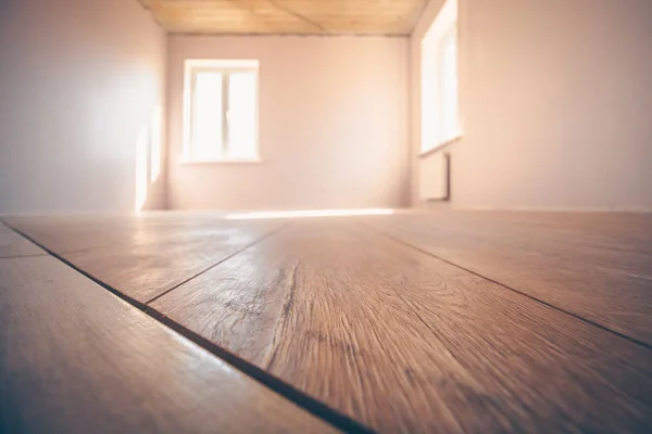 Novo Piso Fresco Início Manhã Quarto Com Luz Solar — Fotografia de Stock