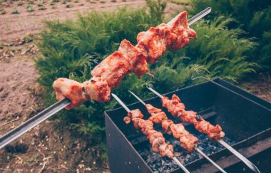 Açık yangında kızarmış domuz