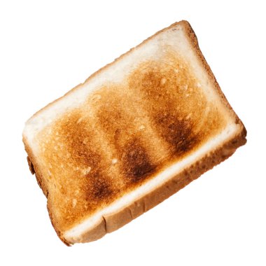 Kahvaltı için kavrulmuş tost beyaz arka plan izole