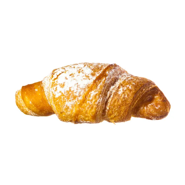 Isolado Croissant Francês Fresco Sobre Fundo Branco — Fotografia de Stock