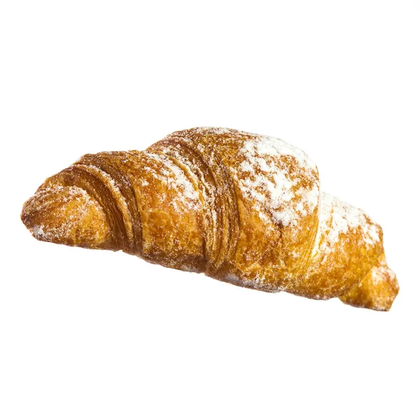 Čerstvý Rudě Křupavý Croissant Izolovaným Cukrovinkem Bílém Pozadí — Stock fotografie