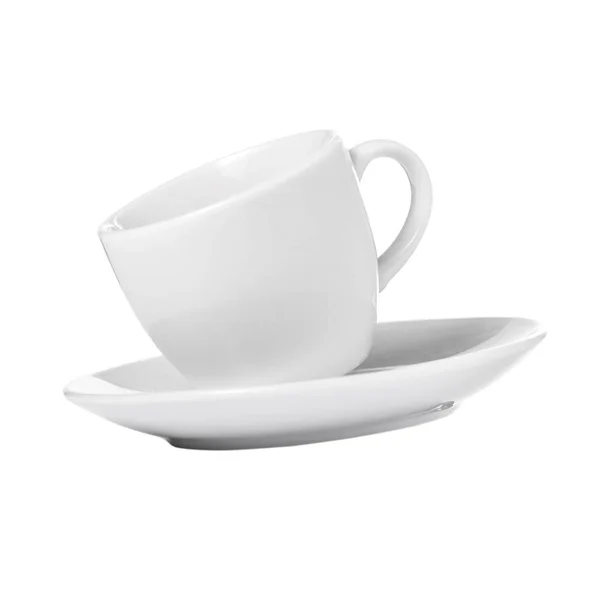 White Coffee Cup Cup Saucer Isolate White Background — Stock Photo, Image