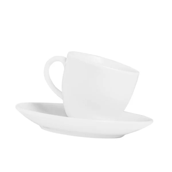 White Coffee Cup Cup Saucer Isolate White Background — Stock Photo, Image