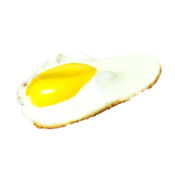 Beyaz Arka Planda Kıvrılmış Kızarmış Yumurta Izole — Stok fotoğraf