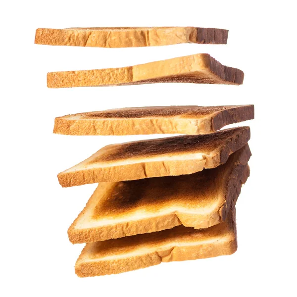 Ein Leichtes Frühstück Aus Toast Isoliert Auf Weißem Hintergrund — Stockfoto