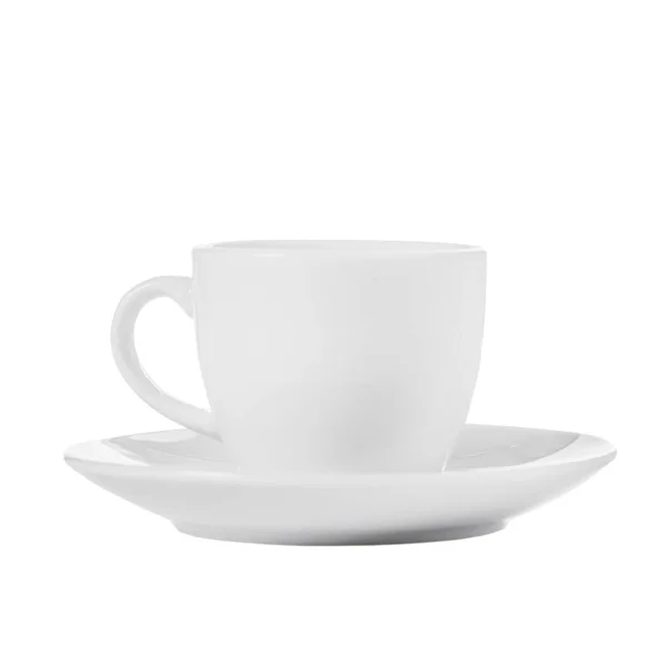 White Coffee Cup Cup Saucer Isolate White Background — Stock Photo, Image