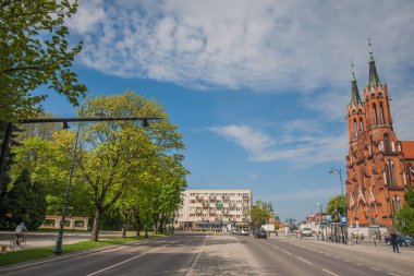 Bialystok, Polonya, 30 Nisan 2018: kare John Paul II görünümü