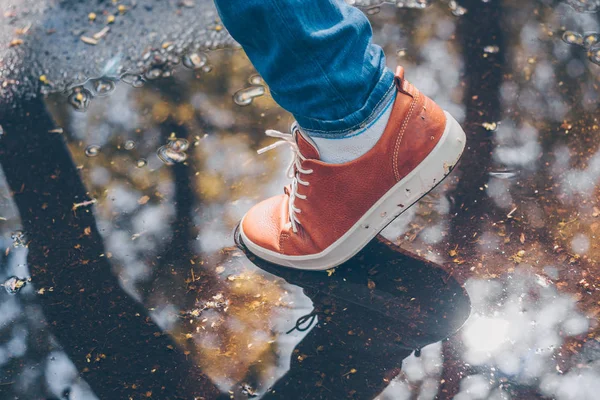Careless Step Dirty Puddle — Stock Photo, Image