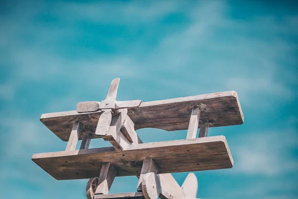 Model of the plane from the boards in the blue sky