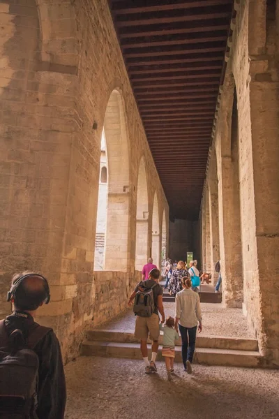 Avignon Provence Fransa Eylül 2018 Papalık Sarayı Içinde Turistler — Stok fotoğraf