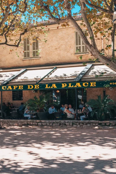 Saint Paul Vence Provence Francie Září 2018 Cafe Place — Stock fotografie