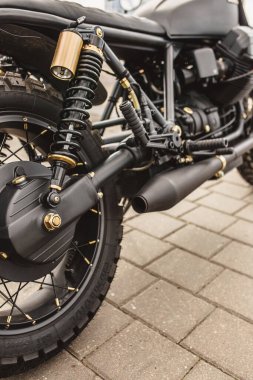 Minsk, Belarus - 13 Eylül 2019: klasik bisiklet motoru ve şanzıman - klasik motosiklet