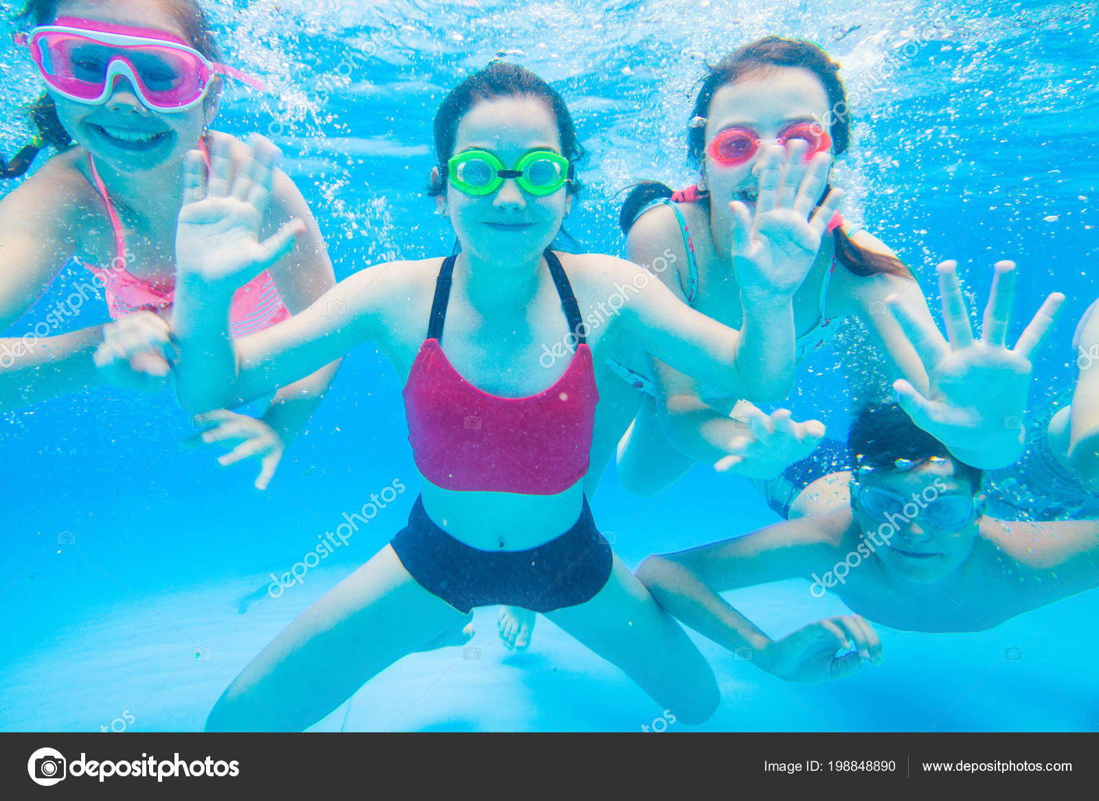 Little Kids Swimming Pool Underwater Stock Photo by ©yanlev 198848890