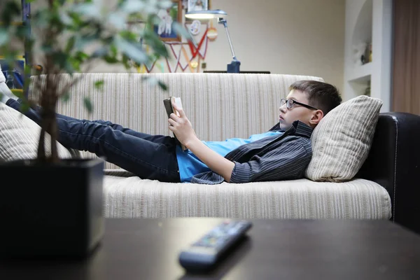 Teenager schoolboy at home — Stock Photo, Image