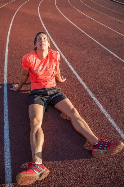 Coureur à l'arrivée — Photo